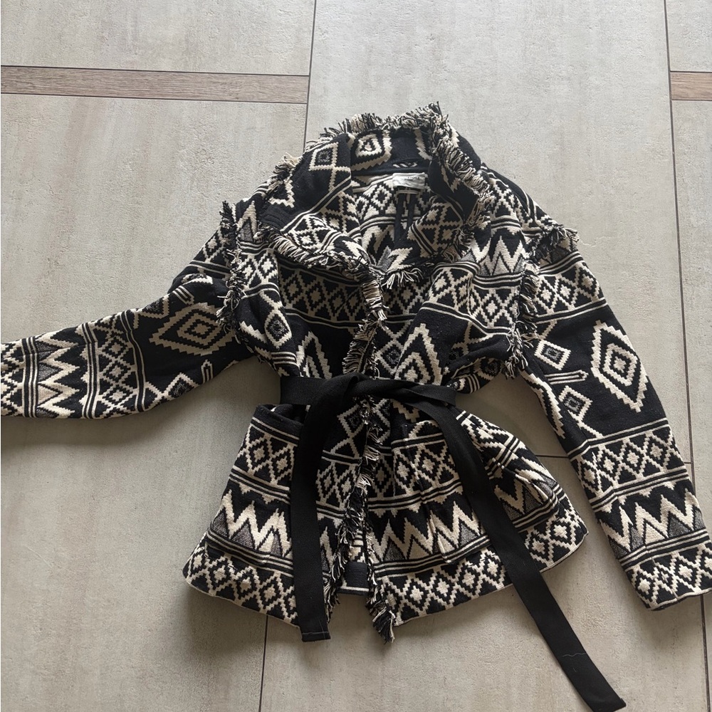 Isabel Marant Black and White Patterned Cape